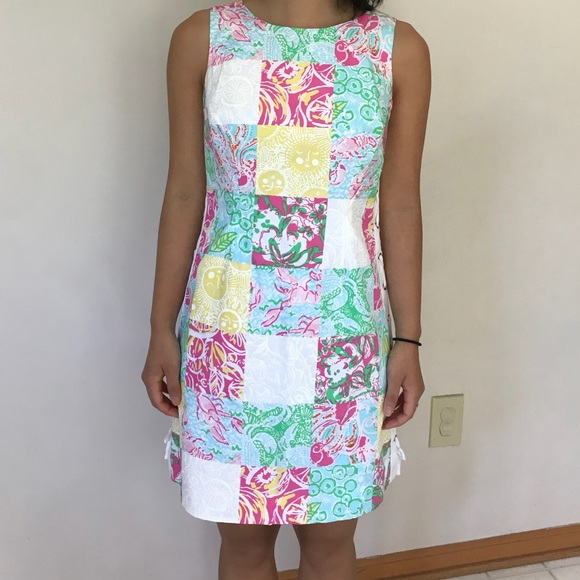 Lilly Pulitzer Delia Shift Patch Dress, size 00 - Picture 3 of 6